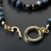 COLANCOLAN FORCE 5 Polyhedral Cube Necklace, Dark Blue Tiger Eye,