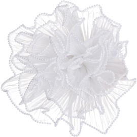 baotongle Flower Wrapping Mesh Paper Mesh Wrapping Paper for Flowers Pearl Edge Bouquet Packaging Paper Wrinkled Translucent for Mother's Day Valentine's Day Wedding Gift Packaging White (White)