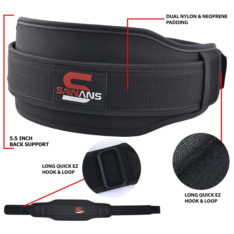Weight Lifting Belt for Gym Fitness Training Double Strength Neoprene