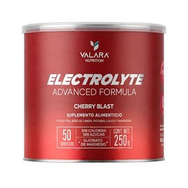 VALARA Electrolitos En Polvo Sin Azúcar Sin Calorias Sabor Cereza  250g, 50 porciones, Adicionado Con Potasio, Calcio Y Glicinato de Magnesio,...     