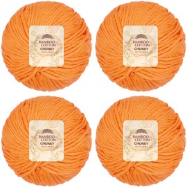 JubileeYarn Bamboo Cotton Chunky Yarn - 100g/Ball - Fresh Nectarine - 4 Balls