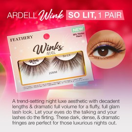 Ardell Winks So Lit Lashes, Full Volume 20mm Length, Dramatic Black Band, Luxe Look for Nighttime, False Eyelashes for Full Glam