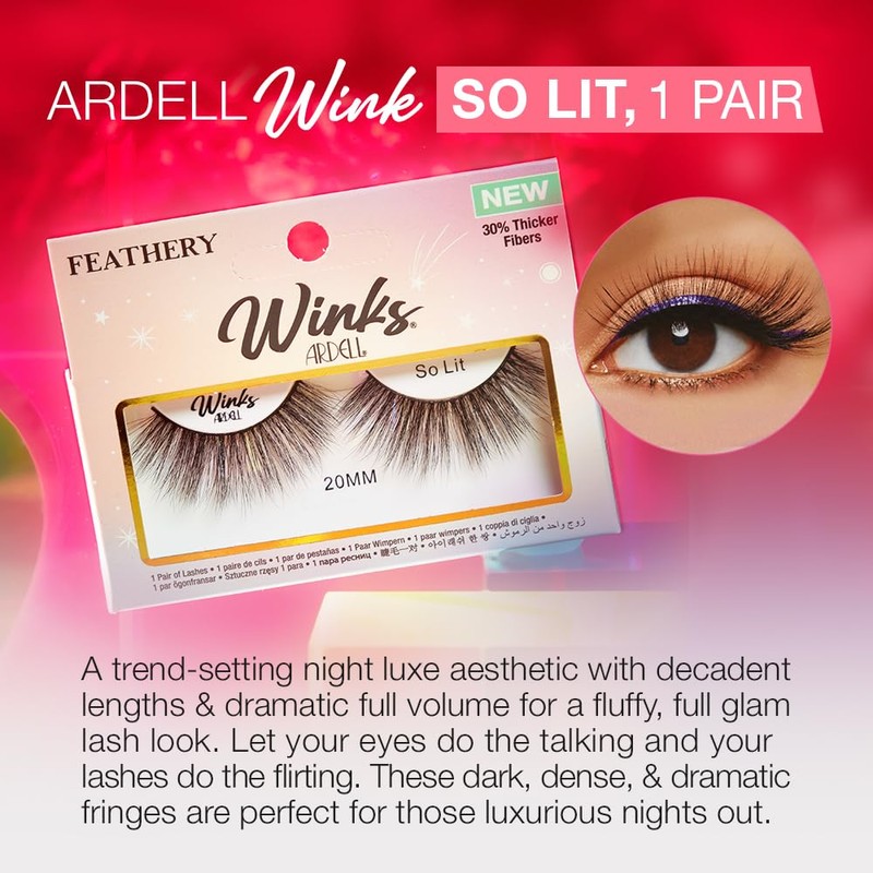 Ardell Winks So Lit Lashes, Full Volume 20mm Length, Dramatic