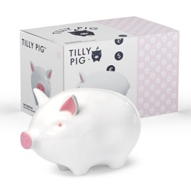 Tilly Pig Hand Finished Ceramic Kids Adults Piggy Bank for Boys Girls Money Box