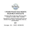 Foiled Chocolate Gold Hearts Solid Milk Chocolate - 1 Lb.