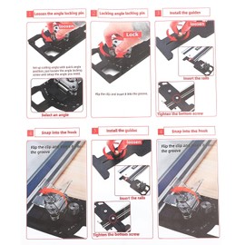 Track Saw Square Adjustable Angle Guide Rail Square for Woodworking with -60° to 60° Quick Positive Angle Stop Compatible with Powertec WEN Saws