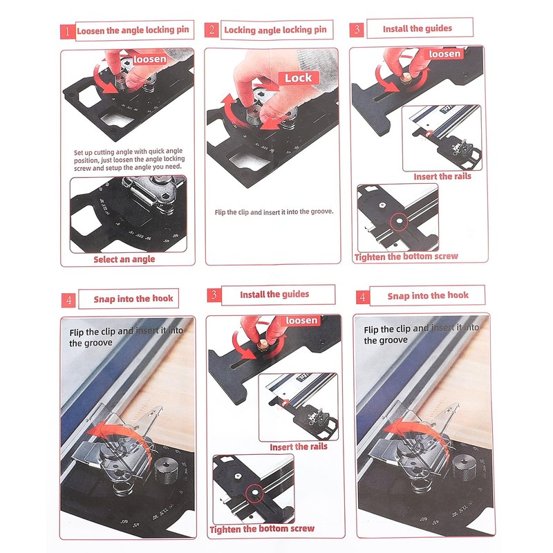 Track Saw Square Adjustable Angle Guide Rail Square for Woodworking