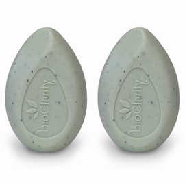 BioClarity Clean Glow Exfoliating Body Bar | Plant-based Soap | 100% Vegan with Coconut Oil, Shea Butter, and Aloe | Without Synthetic Colors or Fragrances | For All Skin Types | 3.5oz (Pack Of 2)