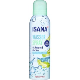 Isana Wasserspray mit Hyluron + Aloe Vera erfrischt Gesicht & Körper auch zur Make-up Fixierung, 150 ml