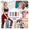 QFGasre 4 Pcs Striped Wide Headbands for Women Non Slip