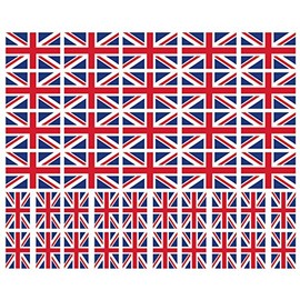40 Removable Stickers: United Kingdom UK Flag, Great Britain Union Jack British Party Favors, Decals