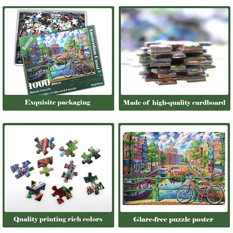 Jigsaw Puzzles 1000 Pieces Puzzles for Adults 1000 Piece-Amsterdam Canal