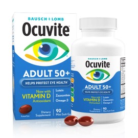 Ocuvite Adult 50+ Eye Vitamins and Mineral Supplements with Lutein, Zeaxanthin and Omega-3, 90 Soft Gels (Pack of 3)
