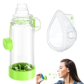 vuekypna vuekypna Spacer for Inhaler - Available in Child and Adult Sizes, Comes with Mask, Medical-Grade, Multi-Color Options, Ideal for Home, School, and Travel Use C Nessi OTC Spacer (Green Adult)