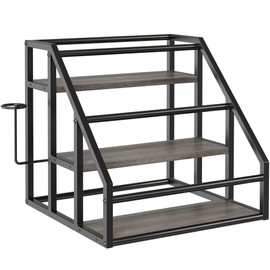 Vantimo Coffee Syrup Rack Organizer, 3 Tier Countertop Storage Shelves, Kitchen Storage, 12 Syrup Bottle Stand Holder for Wine, Liquor, Kitchen Coffee Station Organizer Rack, 13.8"x13.4"x13.0", Grey