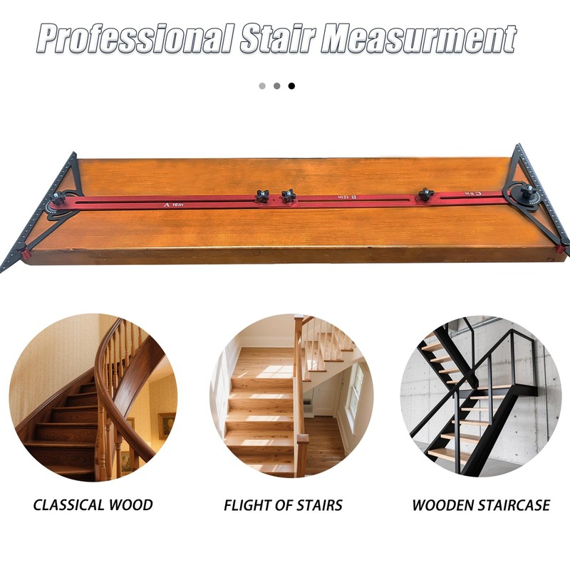 groword Stair Tread Template Tool Jig,Dual Nut Stair Tread Gauge,Stair