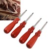 4pcs Leather Edger Professional Trimming Working Kit with Wooden Handle