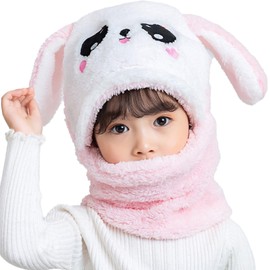 AYPOW Kids Winter Thermal Fleece Hat Balaclava for 1-8 Years, Novelty Animal Hat Multifunctional Windproof Warm Fleece Hat Cap Hood Neck Warmer Scarf for Boys Girls Toddler Outdoor Activities