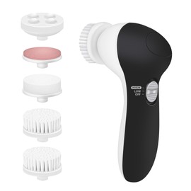 Electric Facial Kit - Waterproof Cleansing Spin Brush Set with 5 Exfoliating Brush Heads - Cleanser - Rotating Spa Massage - Gentle Exfoliation and Deep Scrub Skin Care Barbers & Aestheticians