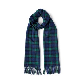 Fishers Finery Men's 100% Pure Cashmere Scarf Winter Plaid Scarf (Blue Green Plaid)