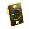 XLR 3-Pin Female Microphone Chassis Panel Mounting Soldering Plate Gold-Plated
