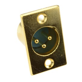 XLR 3-Pin Female Microphone Chassis Panel Mounting Soldering Plate Gold-Plated