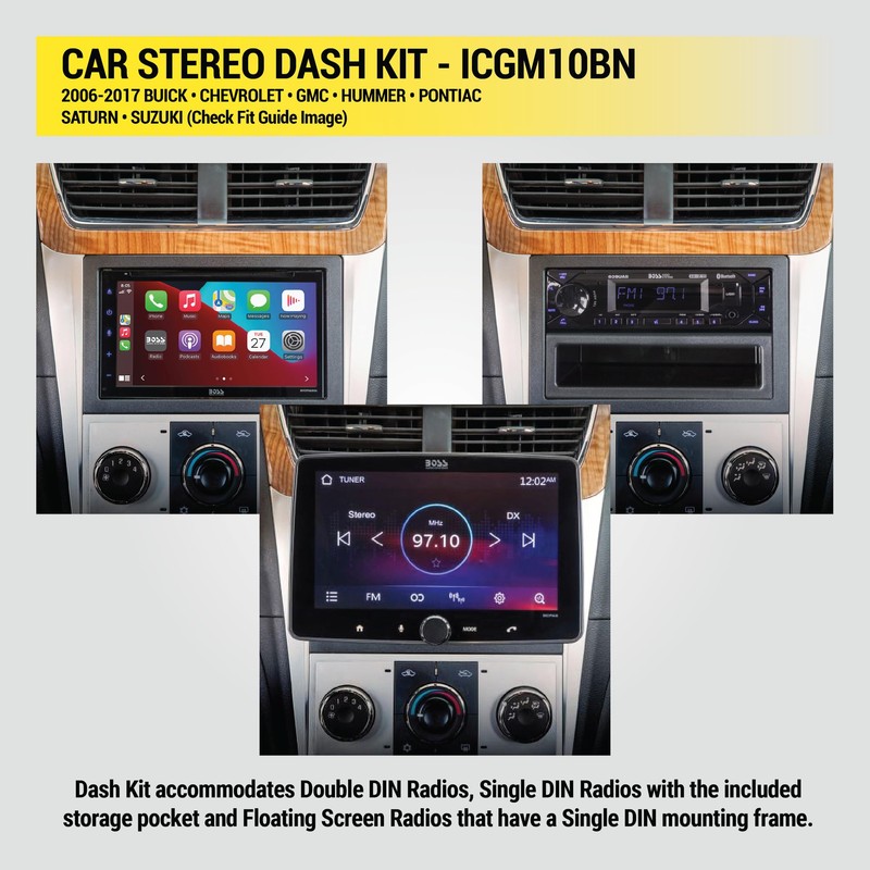 Scosche ICGM10BN Complete Double/Single DIN Stereo Installation Kit for Select