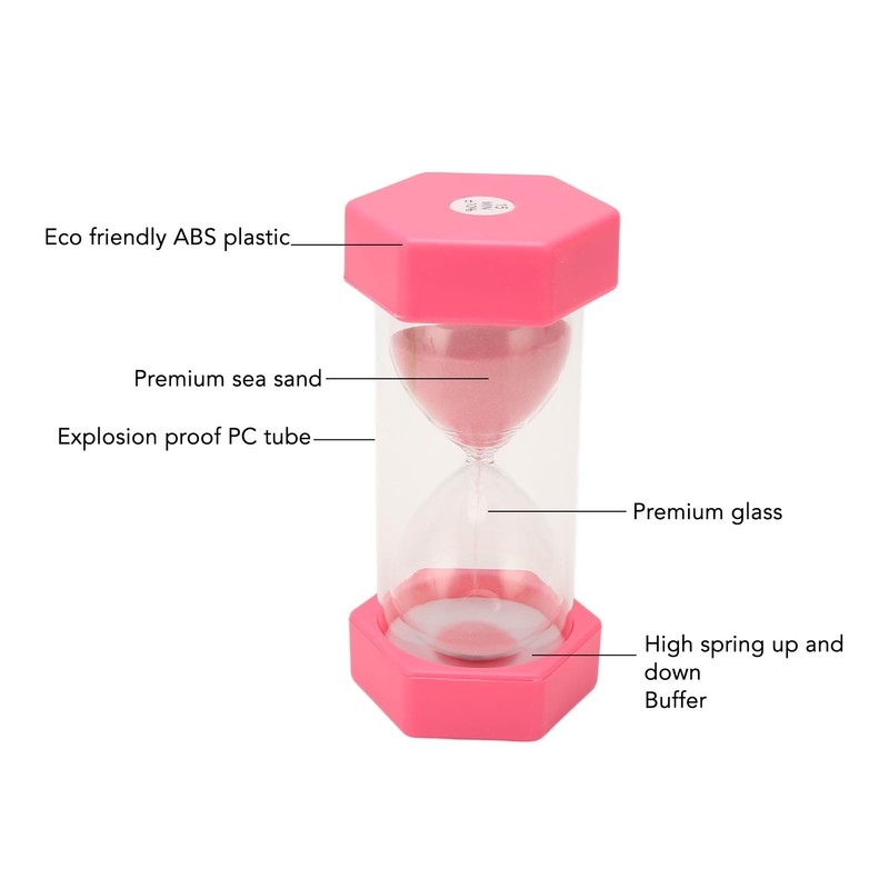 2pcs Hexagonal Hourglass 15 Minutes Learning Sand Timer Portable Plastic