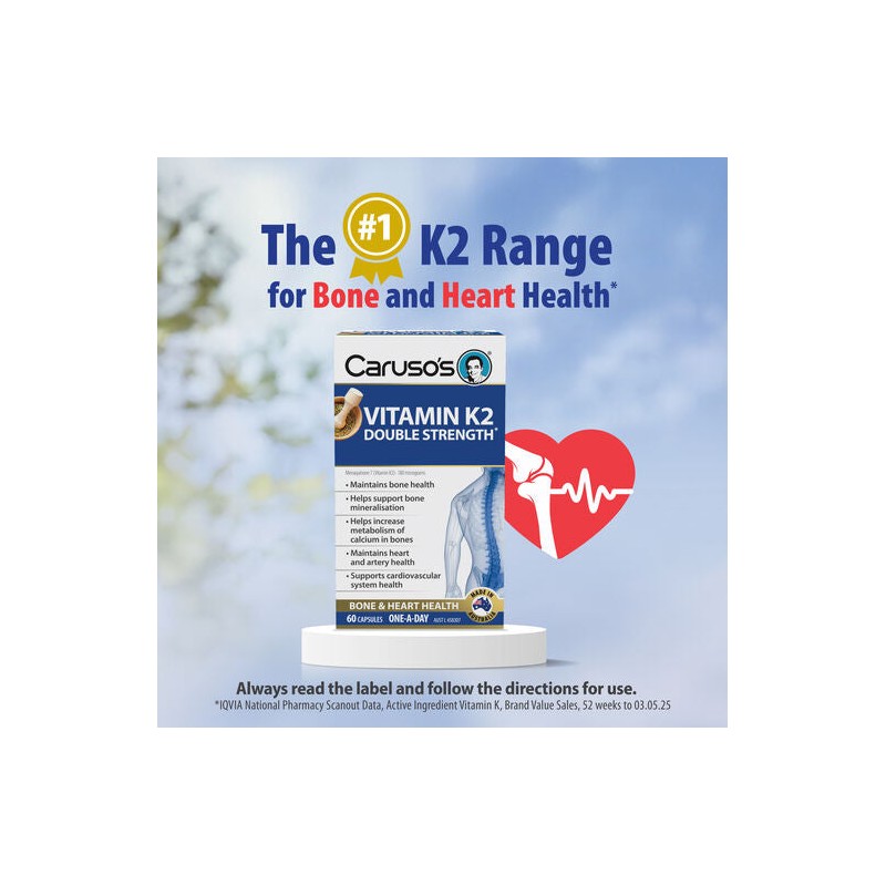 Caruso's Vitamin K2 Double Strength 60 Capsules