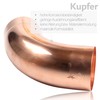 Copper Rain Pipe Elbow 76 mm with 72 Degrees, Conical