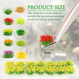 140Pcs DIY Miniature Colorful Flower Cluster Self Adhesive Flower Vegetation Groups Static Grass Tufts for Train Landscape Railroad Scenery Sand Military Layout Model Miniature Bases and Dioramas