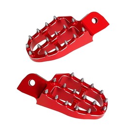 3D Spiked Front Footrest Off-Road Foot Pegs Compatible with Grom MSX 125 2014-2025 /Monkey 125 2018-2025 Motorcycle CNC Footrests Foot Rests Pegs Pedals (2)(Red)