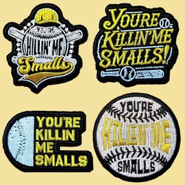4 Pcs You're Killing Me Smalls Embroidered Patches - Iron On/Sew On Applique Logos for Hats, Jackets, Bags & Backpacks - Stylish DIY Accessories for Clothing
