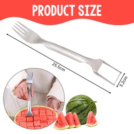 Watermelon Cutter, Melon Cutter, Watermelon Slicer, Pineapple Cutter, 2-in-1 Fruit Cutter Made of Stainless Steel, Fruit Watermelon Fork, Melon Cutter, Fruit Cutter Grapes, for Fruit Cutter