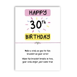 30th Birthday Wish Bracelet | 30th gift | String Bracelet | Charm Bracelet | Make a wish bracelet | 30th wish bands | Pink wish bracelet