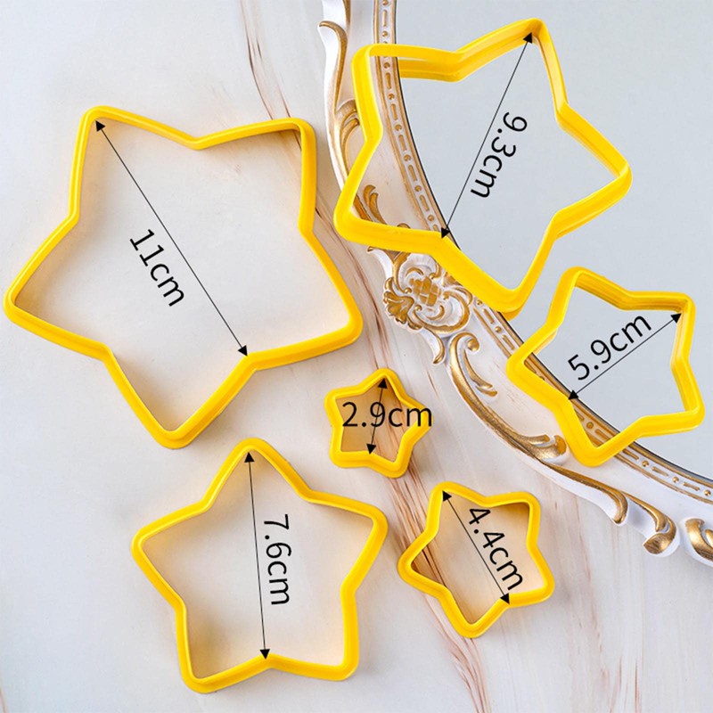 12-Piece Star Cookie Cutters, Fondant Doughnut Cookie Cutters Set, Christmas