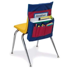 Kradox Chair Back Pocket/Organizer School Seat Chair Storage Pocket Polyester with Name Tag Slot Multiple Pockets for School Preschool Classroom Daycare Home