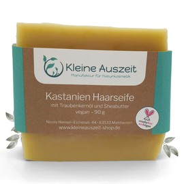 Chestnut Hair Soap, Vegan, for Quick-Oily Hair and Sensitive Scalp, No Palm Oil, Handmade Natural Soap from Kleine Auszeit Manufaktur