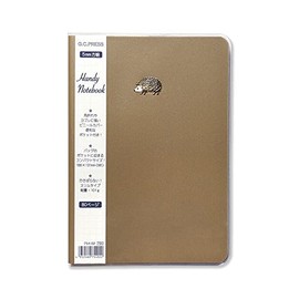 G.C.PRESS 754-02 Handy Notebook, B6 Hedgehog (Happy Motif), 7.4 x 5.2 inches (188 x 131 mm), 80 Pages, 0.2 inch (5 mm) Square, Lightweight, Vinyl Cover