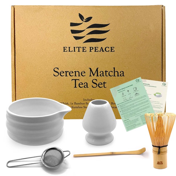 Elite Peace - 5-Piece Matcha Whisk Set - Bamboo Whisk
