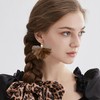 unixmoment Bohemian Big Pearl Fabric Flower Fringe Dangle Drop Earrings
