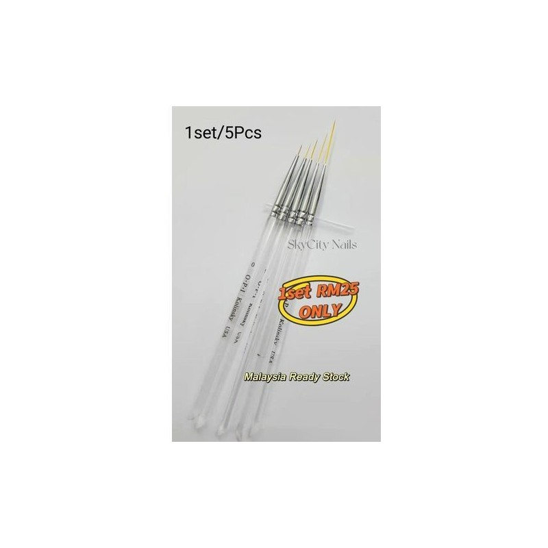 美甲拉线彩绘笔 Nail Art Brush 5pcs 1set Line Brush Line Manicure