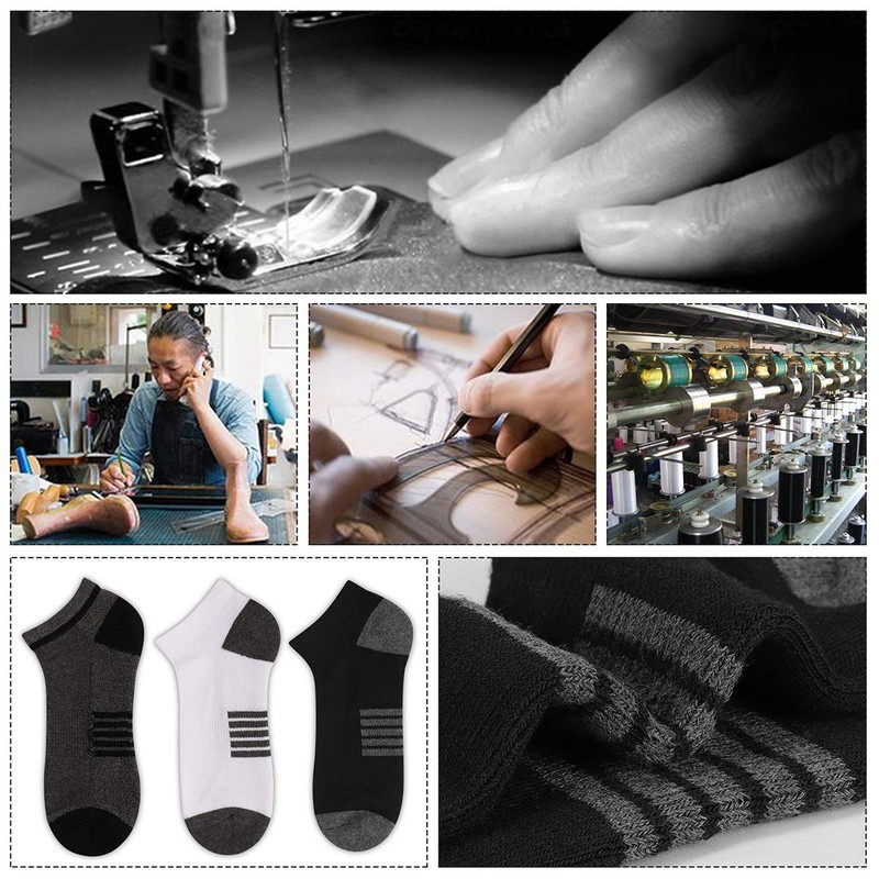 eallco Mens Ankle Socks Low Cut Athletic Cushioned Running Tab