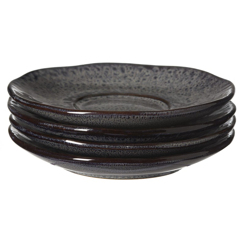 LEONARDO HOME 18590 Matera Ceramic Saucer 15 cm Anthracite, Charcoal