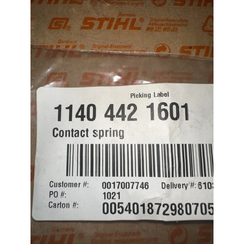 STIHL NEW OEM STIHL CONTACT SPRING 1140-442-1601 MS311 MS362 MS362C