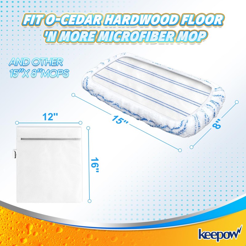 4 Pack Reusable Mop Pads for 15 * 8 inch