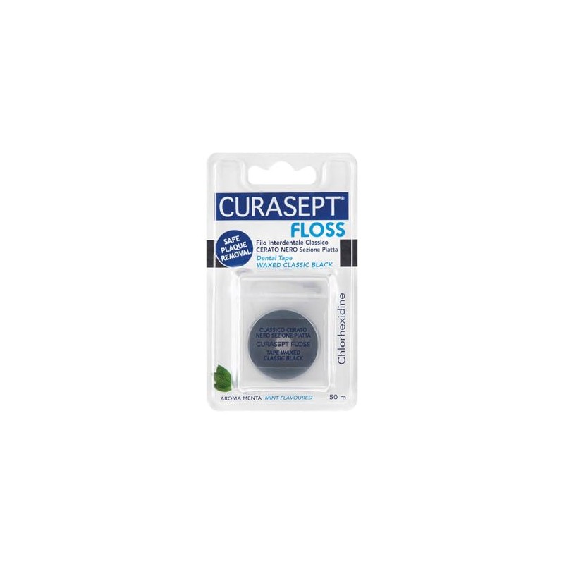 Curasept Floss Classico Cerato Nero Sezione Piatta 50 m