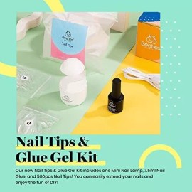 Beetles Nail Tips And Glue Gel Nail Kit, 2 In 1 Nail Gel An