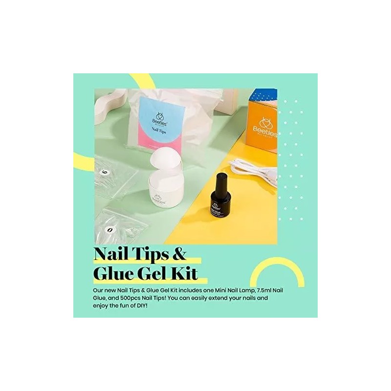 Beetles Nail Tips And Glue Gel Nail Kit, 2 In