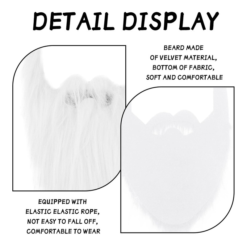 QIHUAN 1 White Beard, Simulated Beard, Role-Playing Accessories, Performance Props,